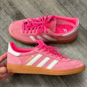 Adidas Handball Spezial Pink and White Sneakers